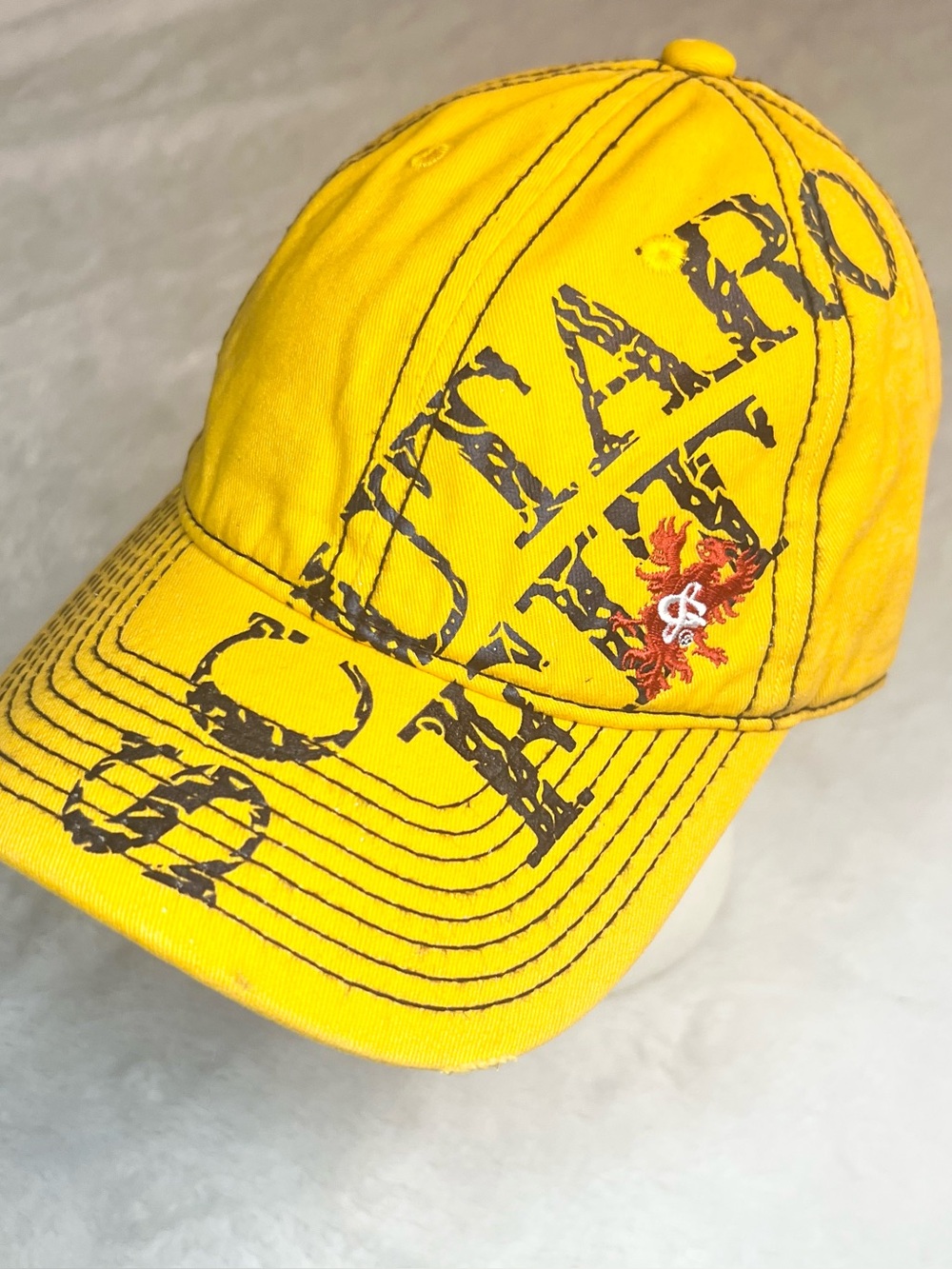 NWT Designer Giovanni Scutaro Yellow Bold Graphic Baseball Cap